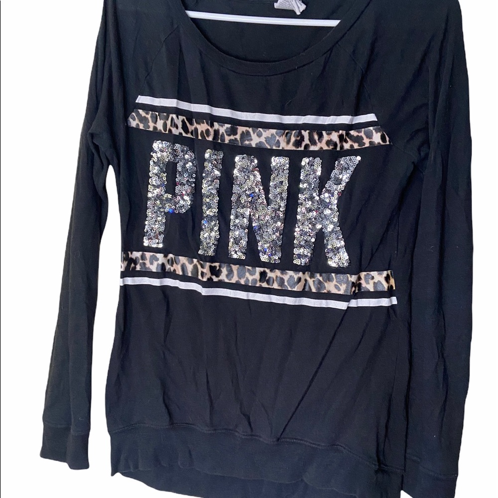 Victoria’s Secret PINK Black Sequin Shirt Size XS